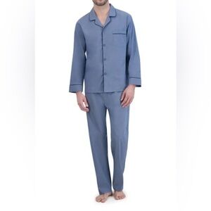 Hanes Men's Stretch Woven Shirt and Pants Pajama Set, 2-Piece, Size Small